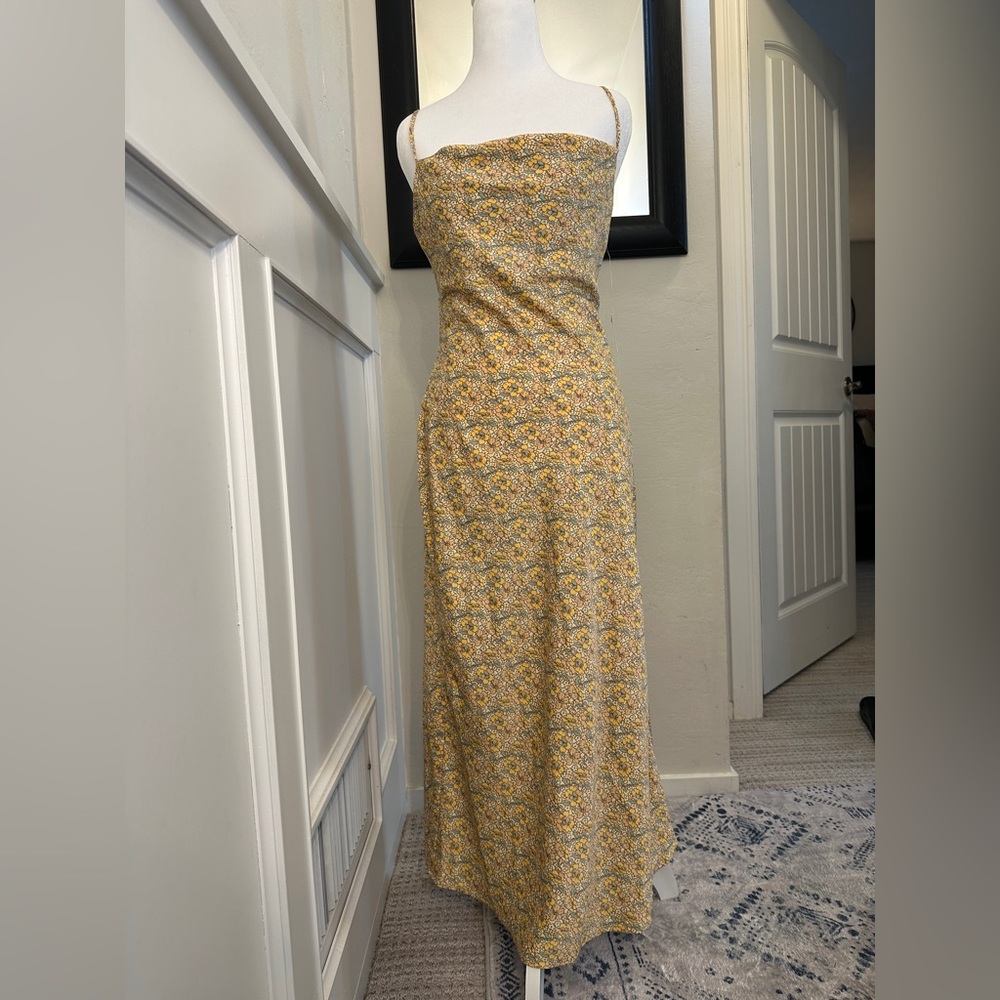 Urban Outfitters Yellow Floral Midi Slip Dress – Size Small - BNWT
